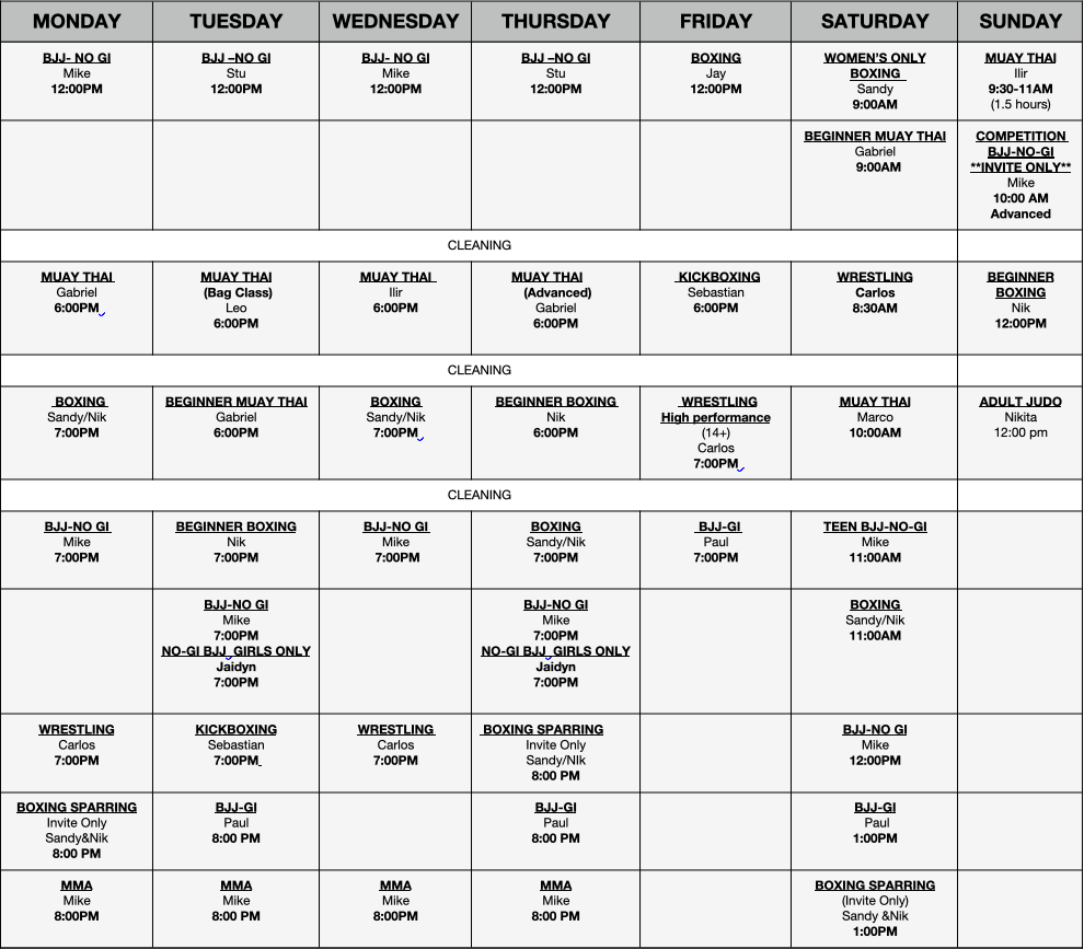 October 2025 MMA Schedule